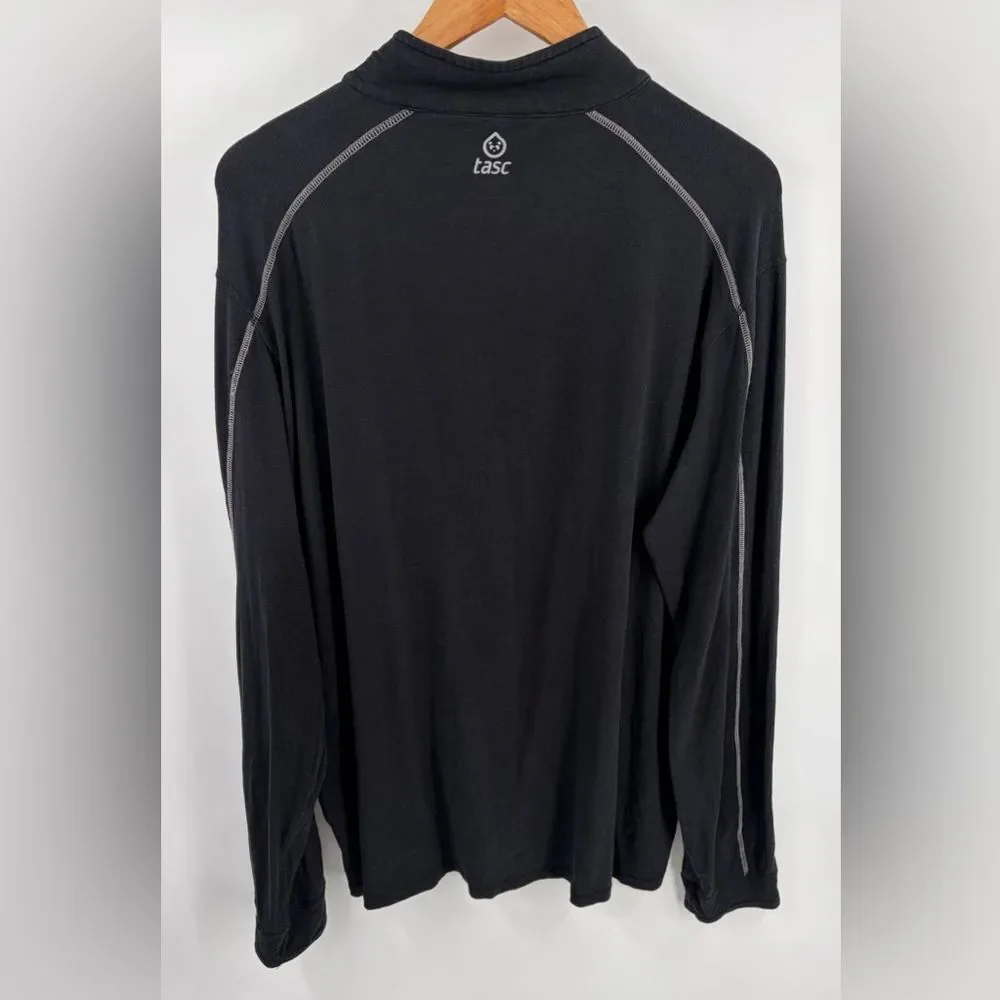 Tasc men’s carrollton quarter zip black lightweight jacket travel size XL